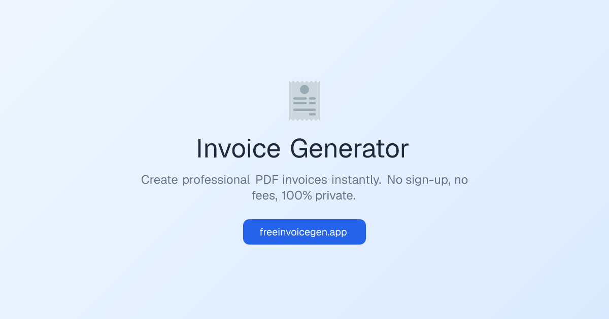Invoice Generator — Create Professional Invoices for Free